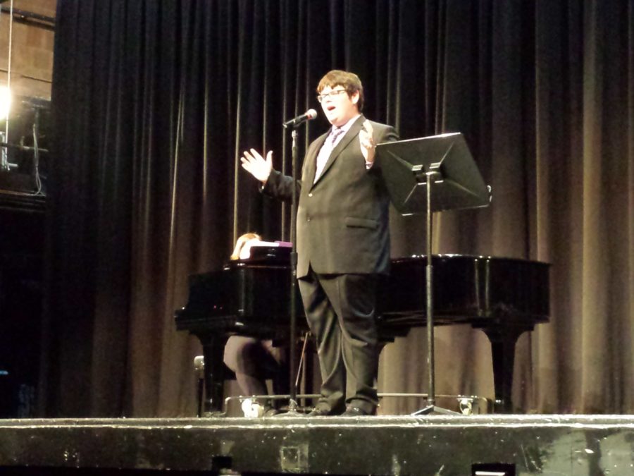 Troy Gartner sings at last senior recital