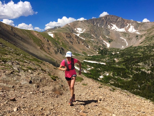 On the trail: 'Stoga alumni Megan Roche performs one of her favorite hobbies, trail running. 