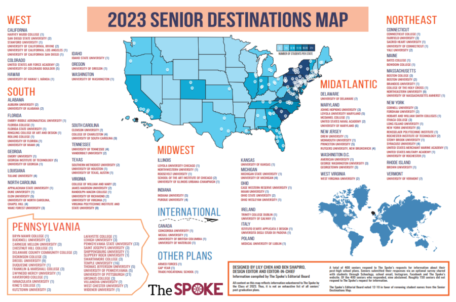 Conestoga 2022-2023 Senior Destinations Map
