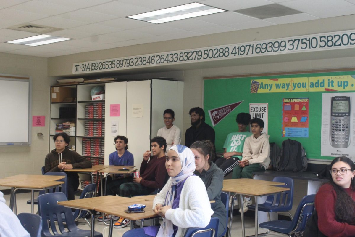 Increased participation: The Muslim Student Association (MSA) meets in Room 156 to play trivia. MSA, like many other clubs at Conestoga, saw a rise in meeting attendance this year.