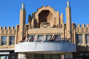 Closed down: The current Anthony Wayne Theater sits on Lancaster Avenue in Wayne with its blank marquee and boarded-up windows. The building’s distinctive Art Deco style made it a standout the street of local businesses. 