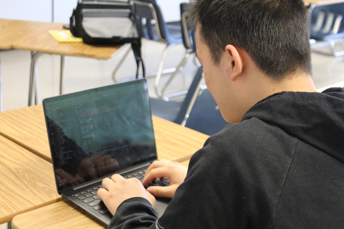 Pro programmer: Junior Jeffrey Wang codes in Python using Visual Studio Code, a code editor that allows users to code in multiple languages. He worked with senior Rohan Anne to develop and create LemonadeChains, which placed second in the state Congressional App Challenge. 