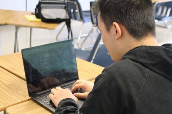 Pro programmer: Junior Jeffrey Wang codes in Python using Visual Studio Code, a code editor that allows users to code in multiple languages. He worked with senior Rohan Anne to develop and create LemonadeChains, which placed second in the state Congressional App Challenge. 