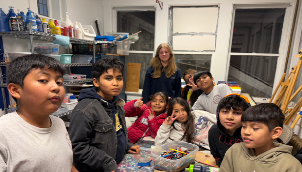 Working for change: Junior Louisa Sandorff teaches a writing class for CCATE, a Norristown-based organization that empowers Latin American youth. Sandorff joined the organization three years ago, now mentoring 20 students.