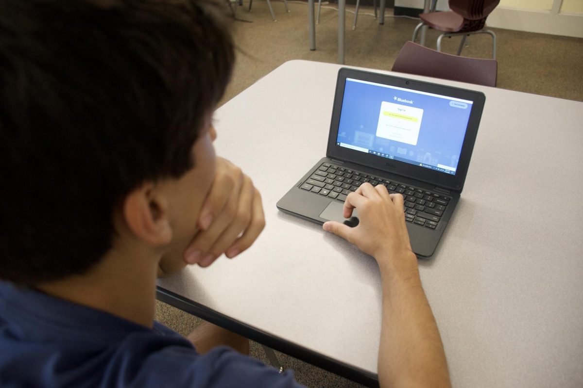 Digital development: A student opens Bluebook on his laptop to view his upcoming Advanced Placement exams from College Board. In 2025, College Board completed its transition from paper-and-pencil exams to digital or hybrid testing.